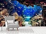 Papel pintado de fondo marino: La vibrante decoración submarina para tu jardín